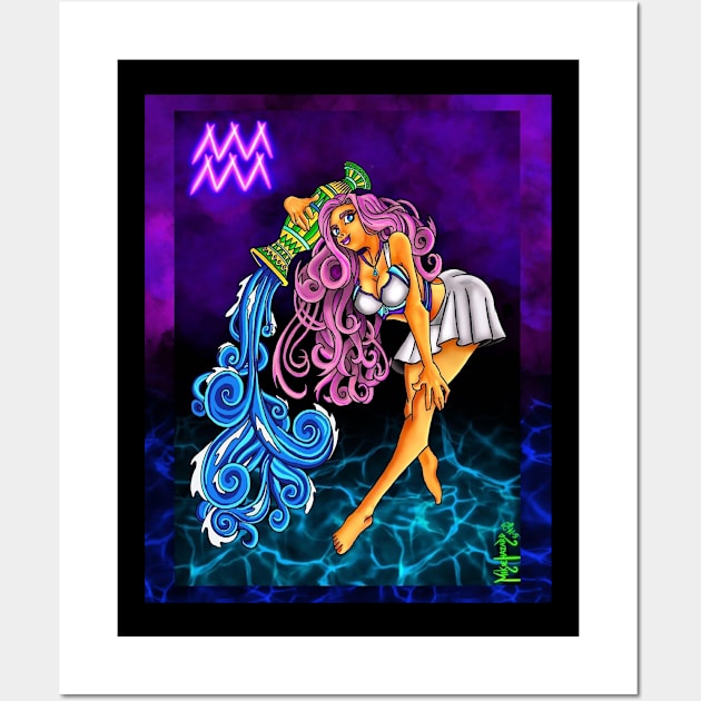 Aquarius Zodiac Wall Art by Hazardous-art